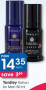 Yardley Roll-On For Men-50ml Each