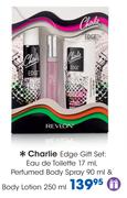Charlie Edge Gift Set:Eau De Toilette-17ml,Perfumed Body Spray-90ml & Body Lotion-250ml