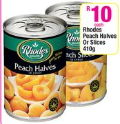 Rhodes Peach Halves Or Slices-410g Each