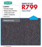 Multi Flor Carpet Tile-2400 x 3550mm