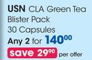 USN CLA Green Tea Blister Capsules Pack-2 x 30's