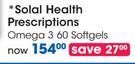 Solal Health Prescriptions Omega 3 Softgels-60's