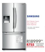 Samsung RF67 Metallic French Door Fridge With Water Dispenser
