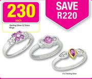 9ct/Sterling Silver CZ Dress Rings-Each