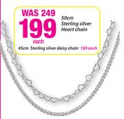 Sterling Silver 45cm Daisy Chain-Each