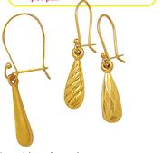 9ct Gold And Silver Medium Teardrop Earrings Bonded-Per Pair