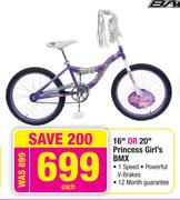Backtrail 16" Or 20" Princess Girl's BMX Each