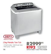 Defy 13kg Metallic Twin Tub