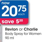 Revlon Or Charlie Body Spray For Women-90ml
