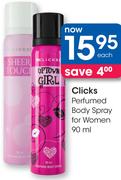 Clicks Perfumed Body Spray For Women-90ml Each