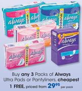 Always Ultra Pads Or Pantyliners-Per Pack
