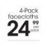 4 Pack Facecloths-Per Pack