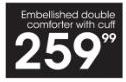 Jet Embelished Double Comforter With Cuff