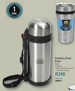 Camp Master 1.5Ltr Stainless Steel Flask