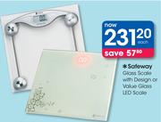 Safeway Glass Scale With Design Or Value Glass LED Scale-Each