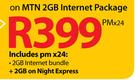Sony Xperia Z Tablet-On MTN 2GB Internet Package