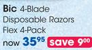 Bic 4 Blade Disposable Razors Flex 4 Pack-Per Pack