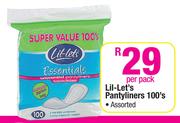 Lil-Let's Pantyliners-100's