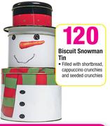 Biscuit Snowman Tin