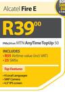 Alcatel Fire E-On MTN AnyTime TopUp 50
