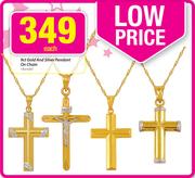 9ct Gold & Silver Pendant On Chain Bonded-Each