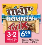 Bounty, Mars, Twix, Snickers Or M&M-Each