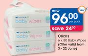 Clicks 6x80 Baby Wipes-Per Pack