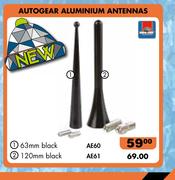 Autogear Aluminium Antennas 120mm Black AE61