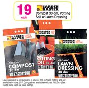 Garden Master Compost 30dm, Potting Soil Or Lawn Dressing Each