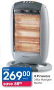 Pineware 3-Bar Halogen Heater-Each