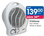 Safeway Fan Heater White Or Black-Each