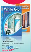 White Glo Whitening Kit Or Whitening Pen With Strips-Per Pack