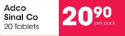 Adco Sinal Co 20 Tablets-Per Pack