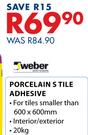 Weber Porcelain S Tile Adhesive-20Kg