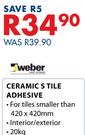 Weber Ceramic S Tile Adhesive-20Kg