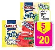 Moirs Jelly Assorted-5 x 80g