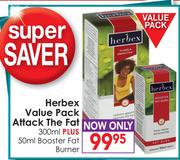 Herbex Value Pack Attack The Fat-300ml + 50ml Booster Fat Burner