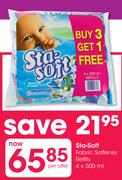 Sta-Soft Fabric Softener Refills-4 x 500ml