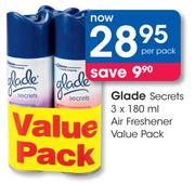 Glade Secrets Air Freshener Value Pack-3 x 180ml Per Pack