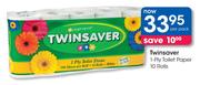 Twinsaver 1-Ply Toilet Paper-10 Rolls Per Pack