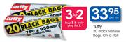 Tuffy 20 Black Refuse Bags On a Roll-Per Roll