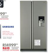 Samsung 660ltr Metallic Side By Side Fridge With Water Dispenser