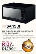 Sansui 30Ltr Mirror Black Microwave Oven SMO3003D