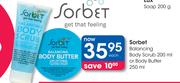 Sorbet Balancing Body Scrub-200ml Or Body Butter-250ml Each