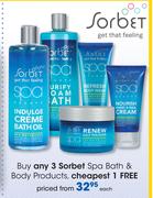 Sorbet Spa Bath & Body Products Each