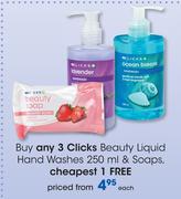 Clicks Beauty Liquid Hand Washes-250ml & Soaps Each