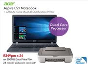 Acer Aspire ES1 Notebook + Canon Pixma MG2440 Multifunction Printer