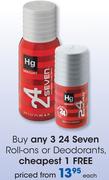 24 Seven Roll-On Or Deodorants-Each