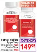 Patrick Holford AppeStop-60 Capsules + CarboSlow 90 Capsules Free
