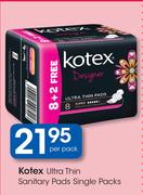 Kotex Ultra Thin Sanitary Pads Single Packs-Per Pack